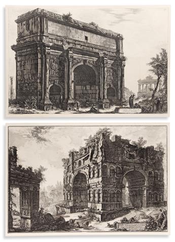 PIRANESI, GIOVANNI BATTISTA. Group of 6 later-struck etched plates from Vedute di Roma.